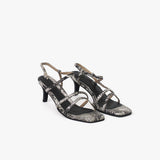 Lola sandalias de cuero pitón gris