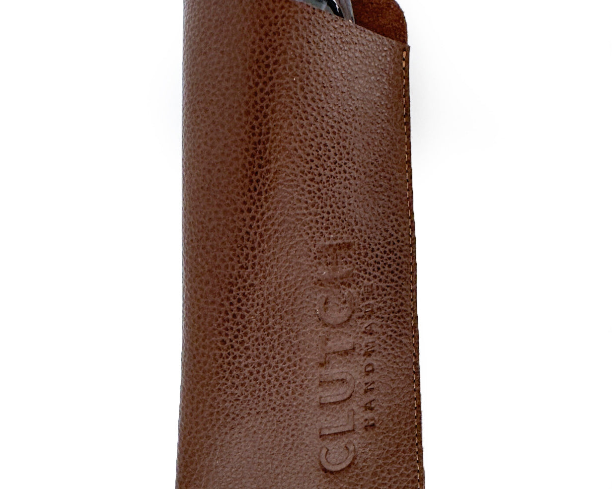 Estuche para lentes de cuero