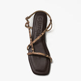 Sandalias Domenica de cuero chocolate