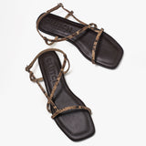 Sandalias Domenica de cuero chocolate