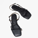 Sandalias Domenica de cuero negro