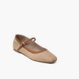 Ariana flats de cuero y malla