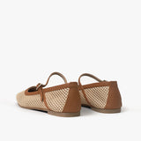 Ariana flats de cuero y malla