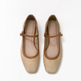 Ariana flats de cuero y malla