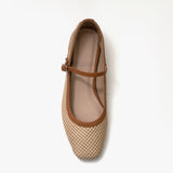 Ariana flats de cuero y malla