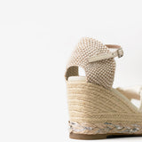 Alpargatas Saona hueso high silver