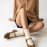 Ariana ballerinas de cuero avellana