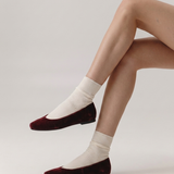 Flats Aurelia de terciopelo y cuero guinda