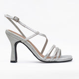 Sandalias Alva de cuero Plateado