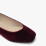 Flats Aurelia de terciopelo y cuero guinda