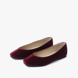 Flats Aurelia de terciopelo y cuero guinda