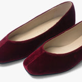 Flats Aurelia de terciopelo y cuero guinda