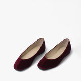 Flats Aurelia de terciopelo y cuero guinda