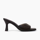Carina mules de cuero chocolate