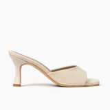 Carina mules de cuero vainilla