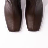 Donna botas de cuero chocolate