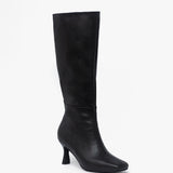 Donna botas de cuero negro