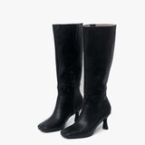 Donna botas de cuero negro