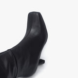 Donna botas de cuero negro