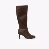 Donna botas de cuero chocolate