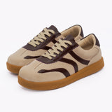 Zapatillas Fausta de cuero beige