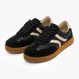 Zapatillas Fausta de cuero negro