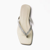 Sandalias Flip de cuero plata