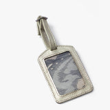 Tag de cuero para maleta dorado