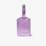Tag de cuero para maleta lila