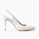 Stilettos Lilly de cuero hueso