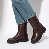 Botines de cuero Martina guinda
