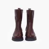 Botines de cuero Martina guinda