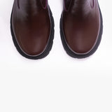 Botines de cuero Martina guinda