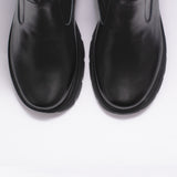 Botines de cuero Martina guinda Negro