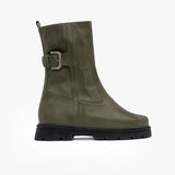 Botines de cuero Martina guinda Verde