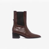 Mora botas de cuero guinda