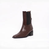 Mora botas de cuero guinda