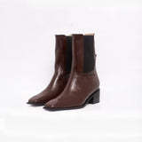 Mora botas de cuero guinda