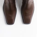 Mora botas de cuero chocolate
