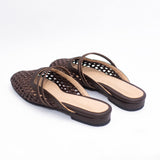 EDICIÓN LIMITADA | Flats Minori cuero y rafia chocolate