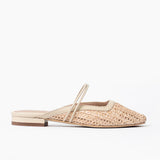 Flats Minori cuero y rafia Natural