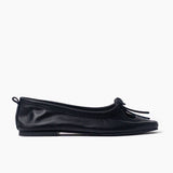 Flats Nicole de cuero negro