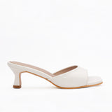 ZAPATOS DE NOVIA | Carina mules taco 5 de cuero ivory (a pedido)