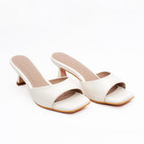 ZAPATOS DE NOVIA | Carina mules taco 5 de cuero ivory (a pedido)