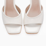 ZAPATOS DE NOVIA | Carina mules taco 5 de cuero ivory (a pedido)