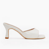 ZAPATOS DE NOVIA | Carina mules de cuero ivory nacarado (a pedido)