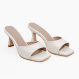ZAPATOS DE NOVIA | Carina mules de cuero ivory nacarado (a pedido)