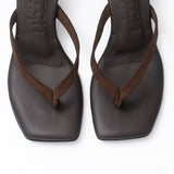 Sandalia Ofelia de cuero chocolate