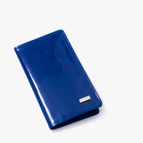Porta pasaporte de cuero azul