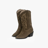 Valeria botas vaqueras de cuero taupe